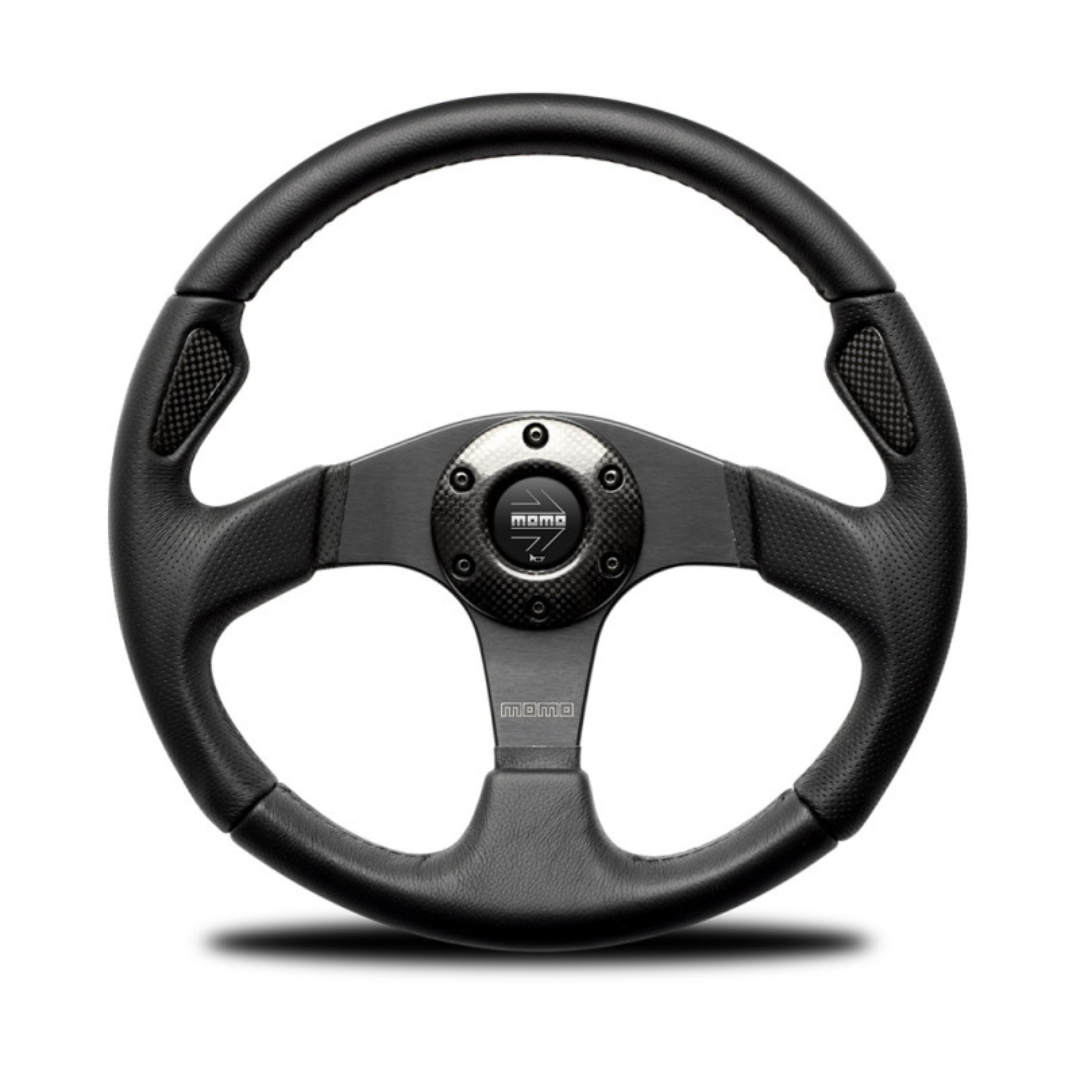 MOMO Jet Steering Wheel - Black Leather 350mm Position 1