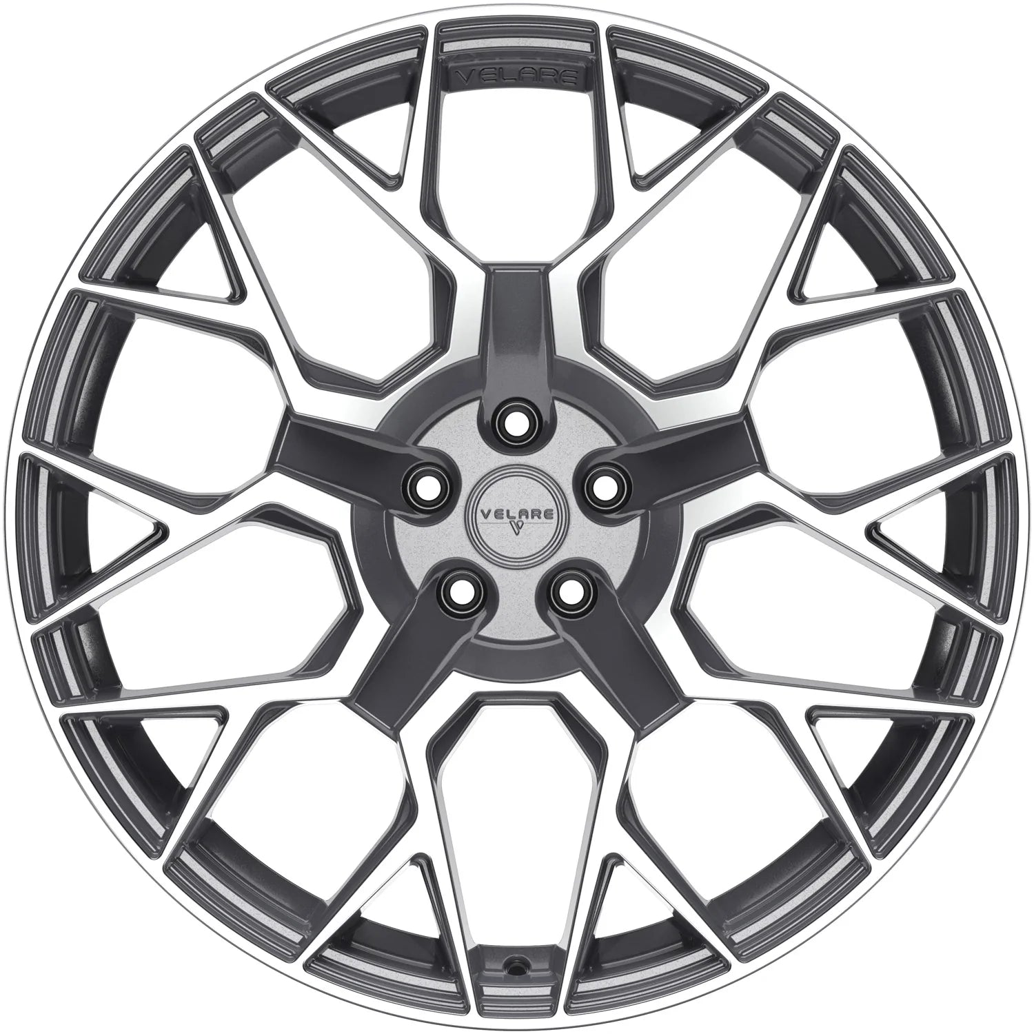 22 INCH VELARE VLR02 PLATINUM GREY POLISHED ALLOY WHEEL (Set of 4) Position 2