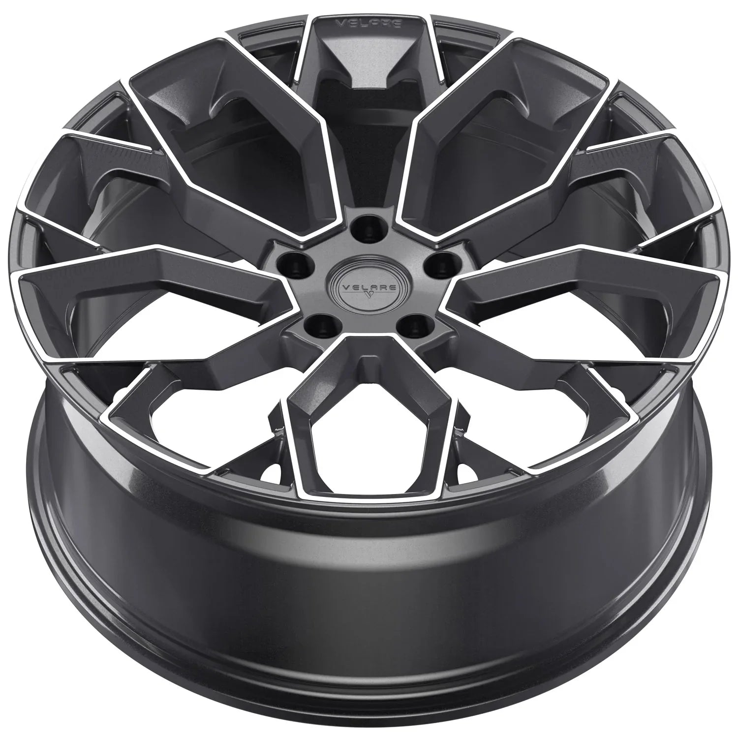 22 INCH VELARE VLR15 PLATINUM GREY POLISHED ALLOY WHEEL (Set of 4) Position 5