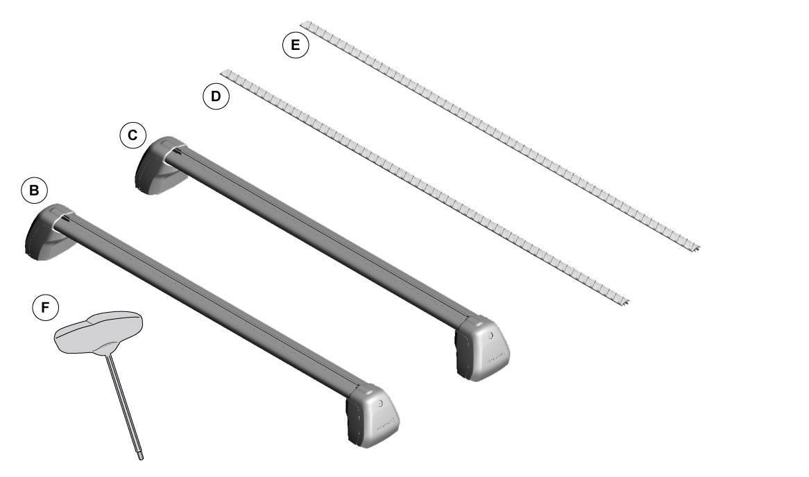 Defender L663 Black Cross Bar / Roof Bar Position 2