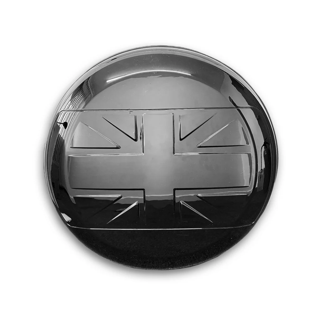 Defender L663 Union Jack Gloss Black Spare Wheel Cover Position 1