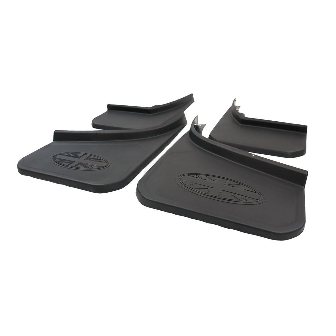 Defender L663 Front &amp; Rear Union Jack Mud Flap Kit Position 3
