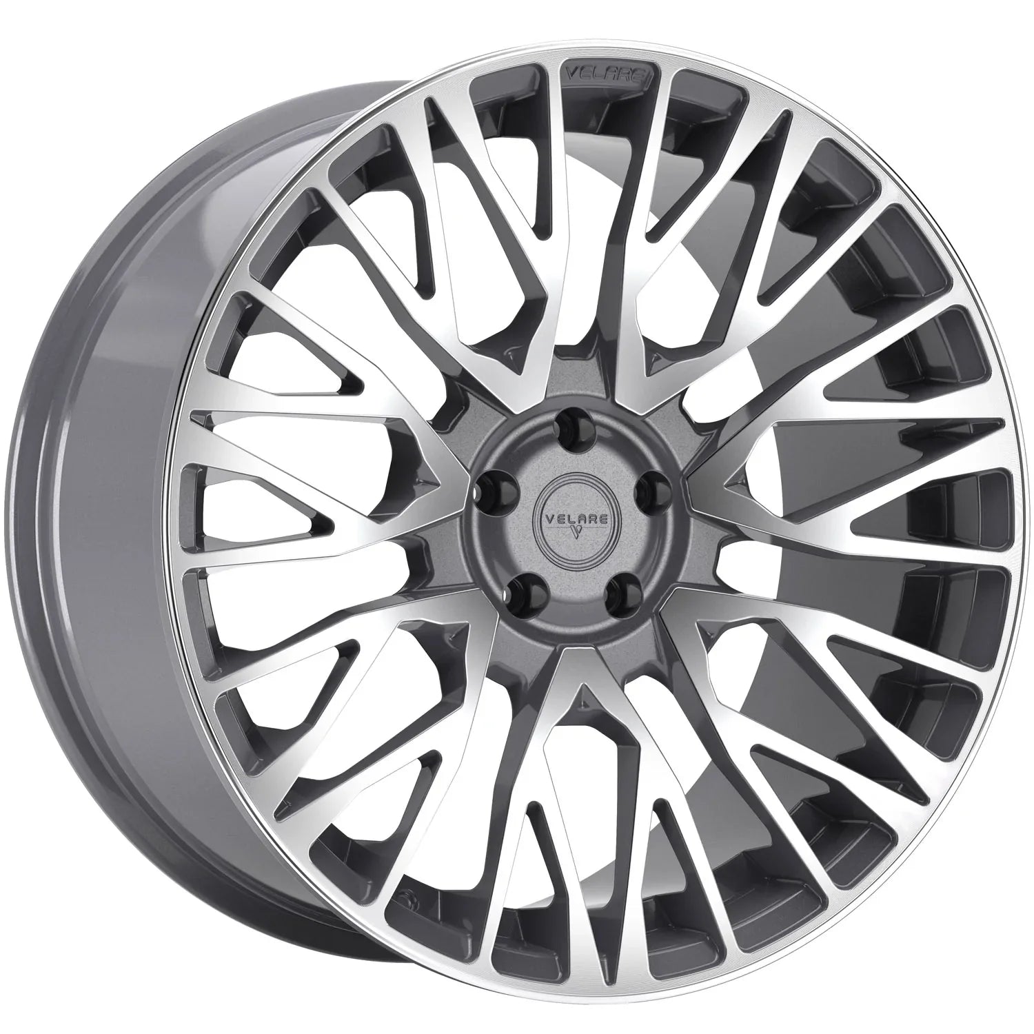 22 INCH VELARE VLR01 PLATINUM GREY POLISHED ALLOY WHEEL (Set of 4) Position 1