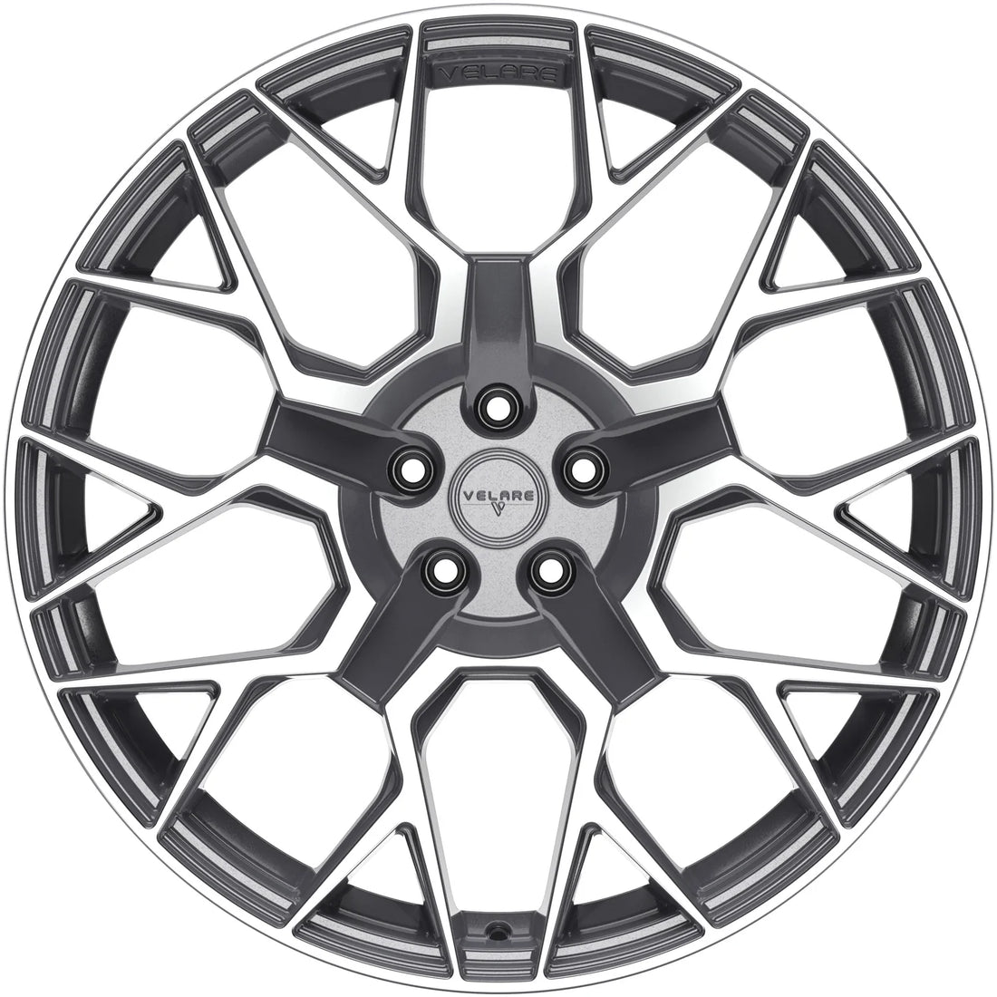 22 INCH VELARE VLR02 PLATINUM GREY POLISHED ALLOY WHEEL (Set of 4) Position 2