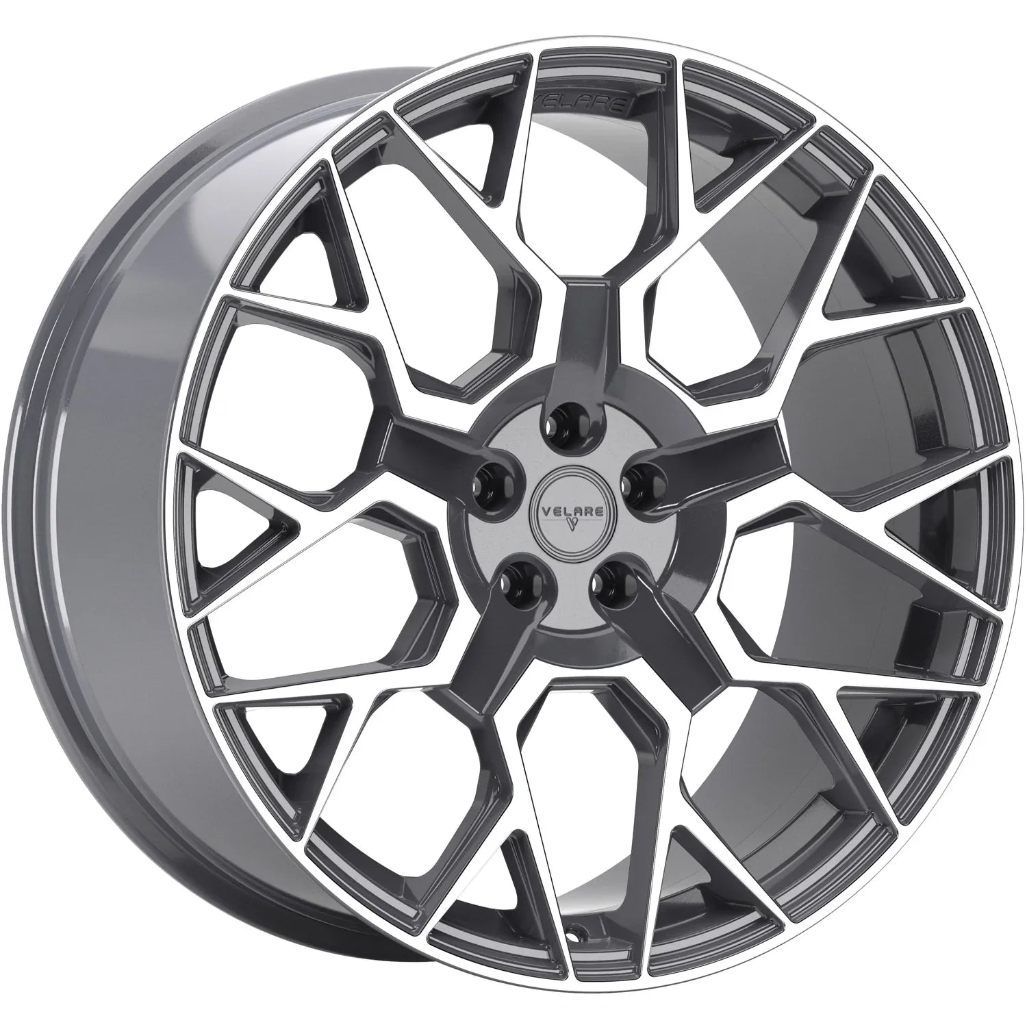 22 INCH VELARE VLR02 PLATINUM GREY POLISHED ALLOY WHEEL (Set of 4) Position 1