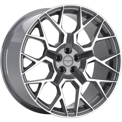 22 INCH VELARE VLR02 PLATINUM GREY POLISHED ALLOY WHEEL (Set of 4) Position 1