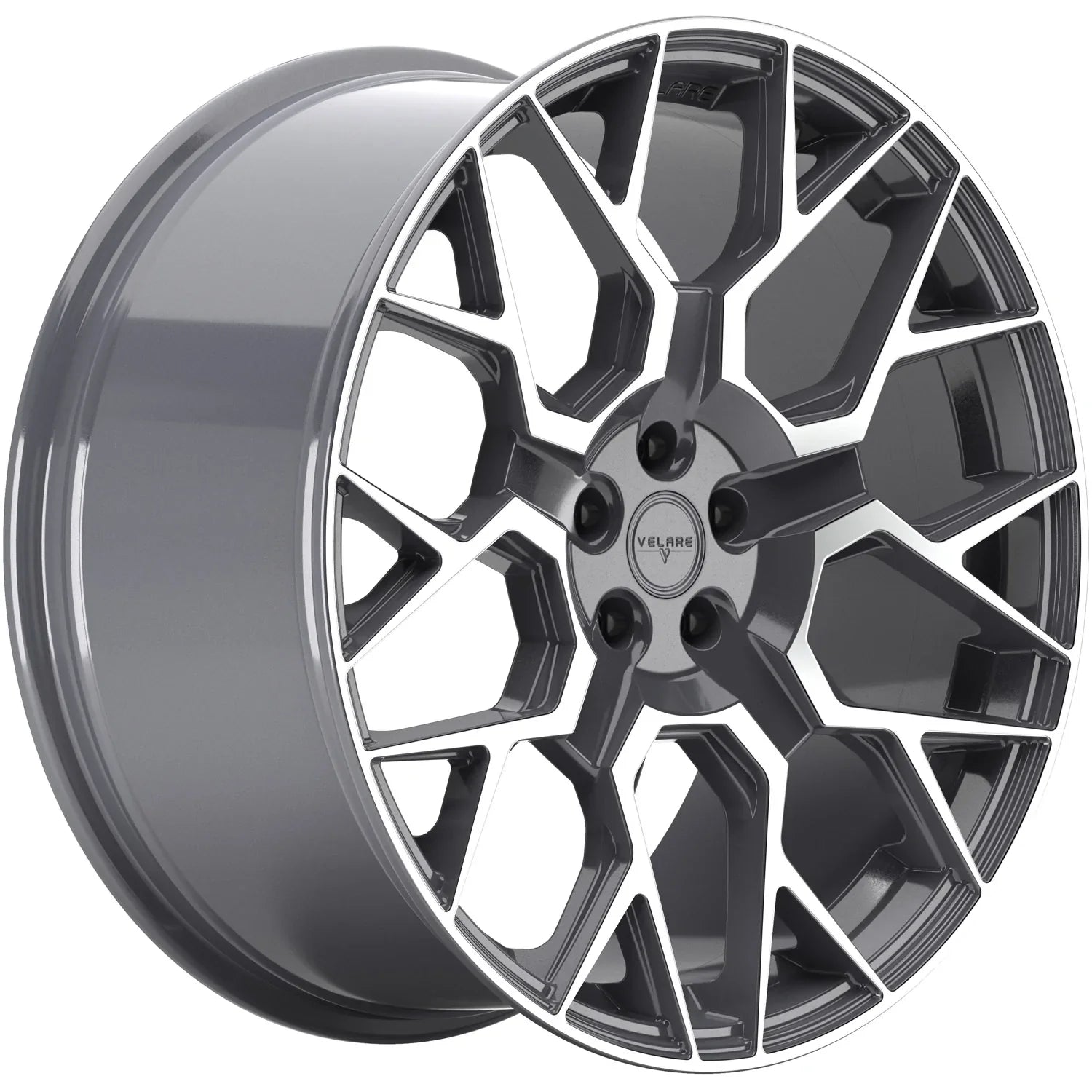 22 INCH VELARE VLR02 PLATINUM GREY POLISHED ALLOY WHEEL (Set of 4) Position 3