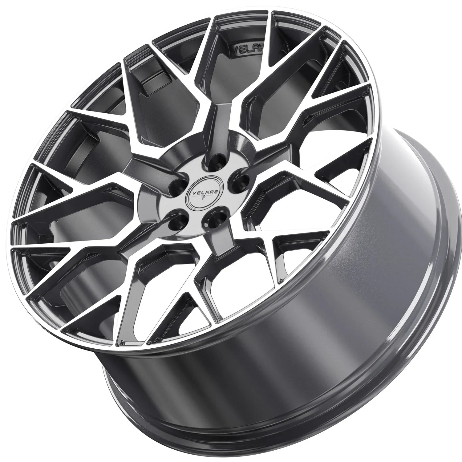 22 INCH VELARE VLR02 PLATINUM GREY POLISHED ALLOY WHEEL (Set of 4) Position 4